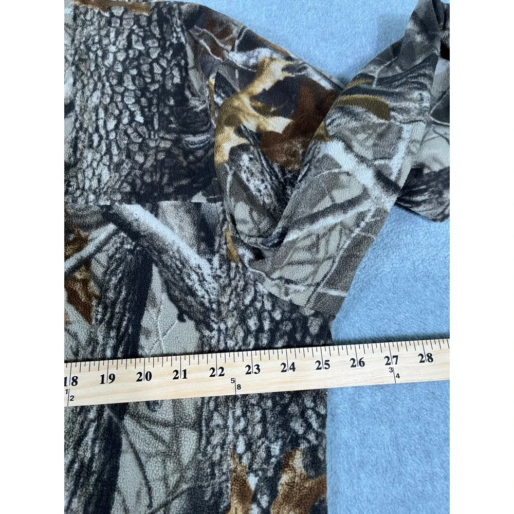 Remington Mens Camo Fleece Jacket Full Zip Mesh Lined Hunting Brown Green XL